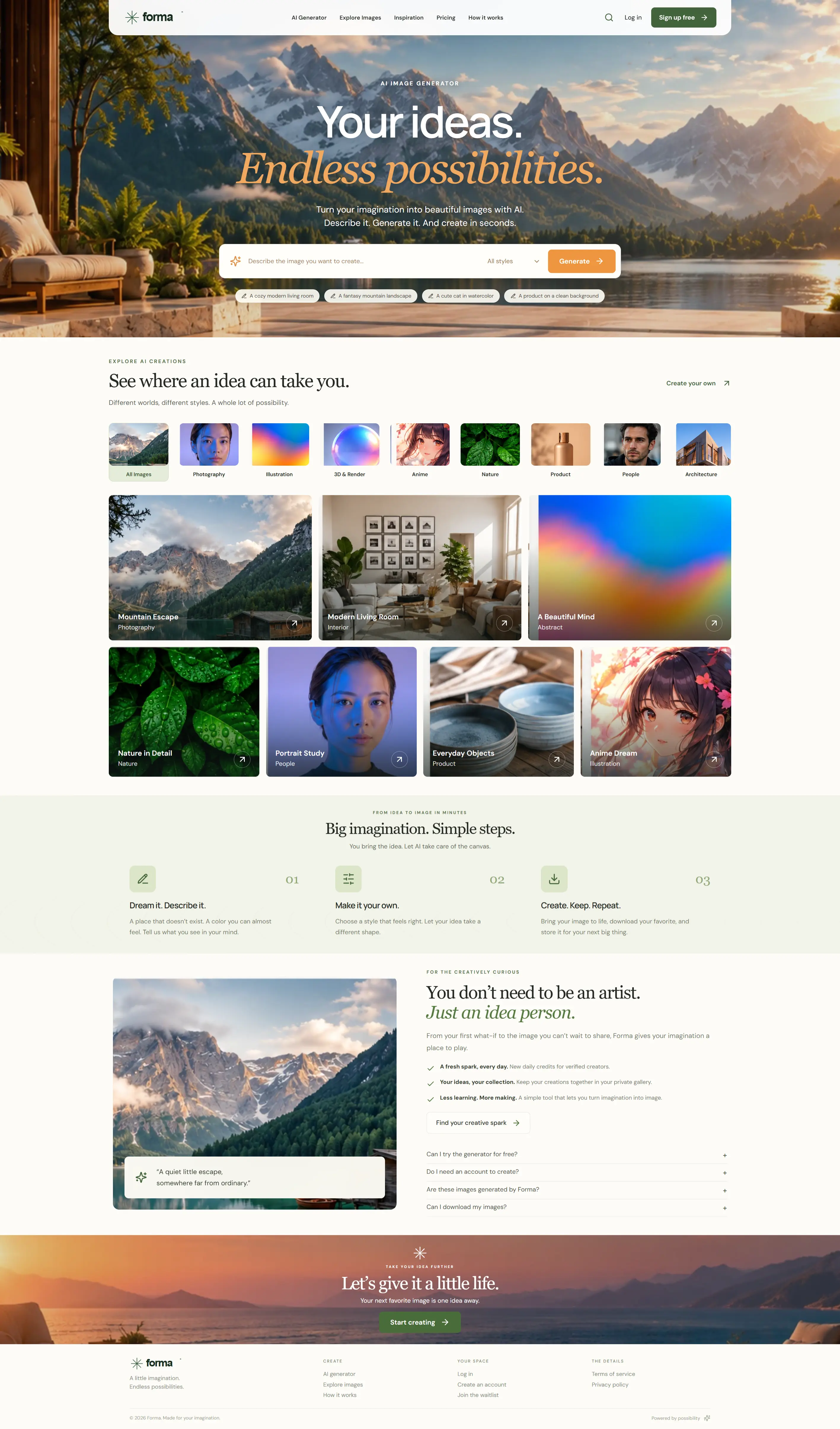 Forma AI image generation platform